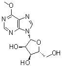 structure of CAS# 5746-29-2, 6-O-Methylinosine;6-Methoxy-9-(beta-D-ribofuranosyl)purine; 6-Methoxypurine 9-beta-D-ribofuranoside; 6-Methoxypurine ribonucleoside; 6-Methoxypurine riboside; 6-Methoxypurine-9-riboside; NSC 30306; NSC 30606