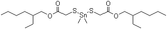 二硫基乙酸异辛酯二甲基锡分子结构 (CAS 57583-35-4)