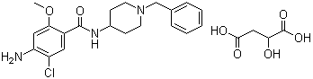 结构式 CAS# 57645-91-7, 氯波必利苹果酸盐