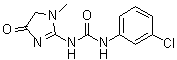 structure of CAS# 57653-26-6, Fenobam;N-(3-Chlorophenyl)-N'-(4,5-dihydro-1-methyl-4-oxo-1H-imidazol-2-yl)urea