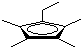structure of CAS# 57693-77-3, Ethyltetramethylcyclopentadiene;Ethyltetramethyl-1,3-cyclopentadiene