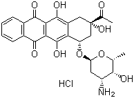 结构式 CAS# 57852-57-0, 盐酸依达比星; 去甲氧基柔红霉素盐酸盐