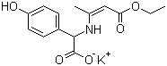 Potassium (R)-((3-ethoxy-1-methyl-3-oxoprop-1-enyl)amino)(4-hydroxyphenyl)acetate molecular structure (CAS 57938-86-0)