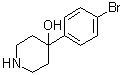 structure of CAS# 57988-58-6, 4-(4-Bromophenyl)-4-piperidinol;4-(4-Bromophenyl)-4-hydroxypiperidine; 4-(4'-Bromophenyl)-4-hydroxypiperidine; 4-(p-Bromophenyl)-4-hydroxypiperidine; 4-Hydroxy-4-(4-bromophenyl)piperidine