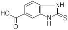 structure of CAS# 58089-25-1, 2-Mercapto-1H-benzimidazole-5-carboxylic acid;5-Carboxy-2-mercaptobenzimidazole; 2-Mercaptobenzimidazole-5-carboxylic acid