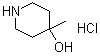 4-甲基哌啶-4-醇单盐酸盐分子结构 (CAS 586375-35-1)