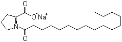 N-十六碳酰-L-脯氨酸钠分子结构 (CAS 58725-33-0)