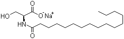 N-十六碳酰-L-丝氨酸钠分子结构 (CAS 58725-46-5)