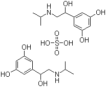 structure of CAS# 5874-97-5, Orciprenaline sulfate;3,5-Dihydroxy-alpha-((isopropylamino)methyl)-benzyl alcohol sulfate (2:1); Metaproterenol hemisulfate; Alupent