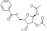 3-O-Methyl-beta-D-ribofuranose 1,2-diacetate 5-benzoate molecular structure (CAS 58769-33-8)