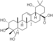 structure of CAS# 58880-25-4, (+)-Arjungenin;Arjugenin; Arjungenin; 2alpha,19alpha,23-Trihydroxyoleanolic acid