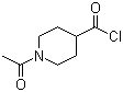 structure of CAS# 59084-16-1, 1-Acetyl-4-piperidinecarbonyl chloride;1-Acetyl-4-piperidylcarbonyl chloride; 1-Acetylisonipecotoyl chloride; 1-Acetylpiperidin-4-ylcarbonyl chloride; N-Acetylisonipecotoyl chloride