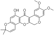 结构式 CAS# 59086-93-0, 去氢毒灰叶酚; 6a,12a-二去氢-alpha-毒灰叶酚