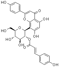结构式 CAS# 59282-55-2, 5,7-二羟基-2-(4-羟基苯基)-8-[2-O-[3-(4-羟基苯基)-1-氧代