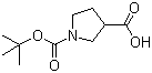 1-Boc-吡咯烷-3-甲酸分子结构 (CAS 59378-75-5)