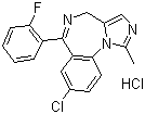 structure of CAS# 59467-96-8, Midazolam hydrochloride;8-Chloro-6-(2-fluorophenyl)-1-methyl-4H-imidazo[1,5a][1,4]benzodiazepine hydrochloride