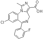 8-Chloro-6-(2-fluorophenyl)-1-methyl-4H-imidazo[1,5-a][1,4]benzodiazepin-3-carboxylic acid molecular structure (CAS 59468-44-9)