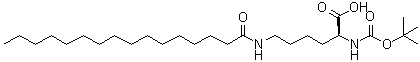 N2-[(1,1-Dimethylethoxy)carbonyl]-N6-(1-oxohexadecyl)-L-lysine molecular structure (CAS 59515-45-6)