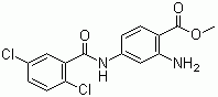 2-氨基-4-(2,5-二氯苯甲酰胺基)苯甲酸甲酯分子结构 (CAS 59673-82-4)