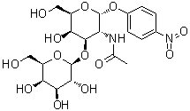 4-硝基苯基 2-(乙酰氨基)-2-脱氧-3-O-beta-D-吡喃半乳糖基-alpha-D-吡喃半乳糖苷分子结构 (CAS 59837-14-8)