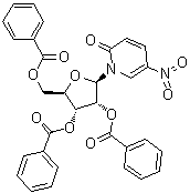 结构式 CAS# 59892-37-4, 5-硝基-1-(2,3,5-三-O-苯甲酰基-beta-D-呋喃核糖基)-2(1H)-吡啶酮