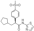 (alphaS)-alpha-(Cyclopentylmethyl)-4-(methylsulfonyl)-N-2-thiazolylbenzeneacetamide molecular structure (CAS 599164-57-5)