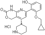 7-[2-(环丙基甲氧基)-6-羟基苯基]-1,4-二氢-5-[(3S)-3-哌啶基]-2H-吡啶并[2,3-d][1,3]恶嗪盐酸盐分子结构 (CAS 600734-06-3)