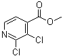 structure of CAS# 603124-78-3, 2,3-Dichloro-4-pyridinecarboxylic acid methyl ester;2,3-Dichloroisonicotinic acid methyl ester; Methyl 2,3-dichloroisonicotinate