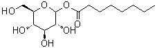 D-吡喃葡萄糖 1-辛酸酯分子结构 (CAS 60415-65-8)