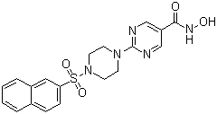 结构式 CAS# 604769-01-9, N-羟基-2-[4-(2-萘基磺酰基)-1-哌嗪基]-5-嘧啶甲酰胺