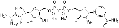 beta-Nicotinamide adenine dinucleotide disodium salt molecular structure (CAS 606-68-8)