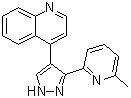 结构式 CAS# 607737-87-1, 4-[3-(6-甲基-2-吡啶基)-1H-吡唑-4-基]喹啉