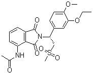 (R)-2-[1-(3-Ethoxy-4-methoxyphenyl)-2-methylsulfonylethyl]-4-acetylaminoisoindoline-1,3-dione molecular structure (CAS 608141-44-2)