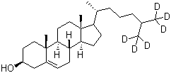 结构式 CAS# 60816-17-3, 胆固醇-26,26,26,27,27,27-D6