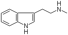 structure of CAS# 61-49-4, 3-(2-Methylaminoethyl)indole;N(omega)-Methyltryptamine