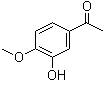 structure of CAS# 6100-74-9, 3'-Hydroxy-4'-methoxyacetophenone;1-(3-Hydroxy-4-methoxyphenyl)ethanone; 4'-Methoxy-3'-hydroxyacetophenone; 5-Acetyl-2-methoxyphenol; Acetoisovanillone; Isoacetovanillone; NSC 30050