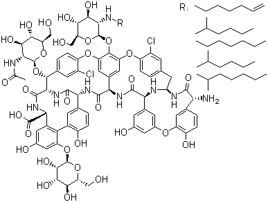 结构式 CAS# 61036-62-2, 替考拉宁