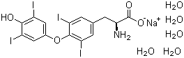 Sodium levothyroxine pentahydrate molecular structure (CAS 6106-07-6)