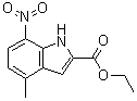 4-甲基-7-硝基-1H-吲哚-2-羧酸乙酯分子结构 (CAS 61149-52-8)
