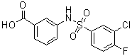 3-[[(3-Chloro-4-fluorophenyl)sulfonyl]amino]benzoic acid molecular structure (CAS 612043-03-5)