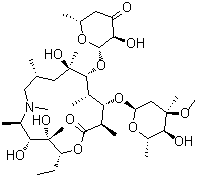 (2R,3S,4R,5R,8R,10R,11R,12S,13S,14R)-11-[[4,6-Dideoxy-beta-D-erythro-hexopyranos-3-ulos-1-yl]oxy]-13-[(2,6-dideoxy-3-C-methyl-3-O-methyl-alpha-L-ribo-hexopyranosyl)oxy]-2-ethyl-3,4,10-trihydroxy-3,5,6,8,10,12,14-heptamethyl-1-oxa-6-azacyclopentadecan-15-one molecular structure (CAS 612069-25-7)