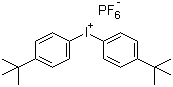 Bis(4-tert-butylphenyl)iodonium hexafluorophosphate molecular structure (CAS 61358-25-6)