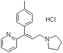 结构式 CAS# 6138-79-0, 盐酸曲普利啶; 2-(1-(4-甲基苯基)-3-(1-吡咯烷基)-1-丙烯基)吡啶盐酸盐