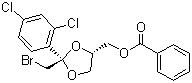 cis-2-(Bromomethyl)-2-(2,4-dichlorophenyl)-1,3-dioxolane-4-ylmethyl benzoate molecular structure (CAS 61397-56-6)