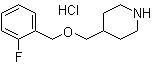 structure of CAS# 614731-80-5, 4-[[(2-Fluorophenyl)methoxy]methyl]piperidine hydrochloride