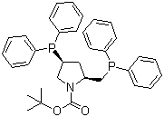 (2S,4S)-(-)-N-BOC-4-Diphenylphosphino-2-diphenylphosphinomethyl-pyrrolidine molecular structure (CAS 61478-28-2)
