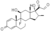 (11beta,16beta)-9-Fluoro-11,17-dihydroxy-16-methyl-3,20-dioxopregna-1,4-dien-21-al molecular structure (CAS 61558-12-1)