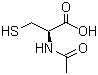 结构式 CAS# 616-91-1, N-乙酰-L-半胱氨酸; N-乙酰-L-beta-巯基丙氨酸