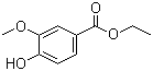 结构式 CAS# 617-05-0, 香草酸乙酯; 4-羟基-3-甲氧基苯甲酸乙酯