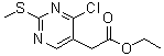4-氯-2-(甲硫基)-5-嘧啶乙酸乙酯分子结构 (CAS 61727-34-2)